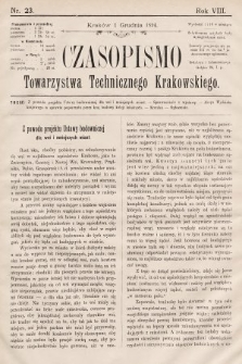 Czasopismo Towarzystwa Technicznego Krakowskiego. 1894, nr 23
