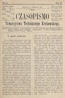 Czasopismo Towarzystwa Technicznego Krakowskiego. 1896, nr 6