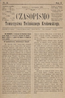 Czasopismo Towarzystwa Technicznego Krakowskiego. 1896, nr 11