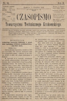 Czasopismo Towarzystwa Technicznego Krakowskiego. 1896, nr 12