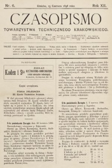 Czasopismo Towarzystwa Technicznego Krakowskiego. 1898, nr 6