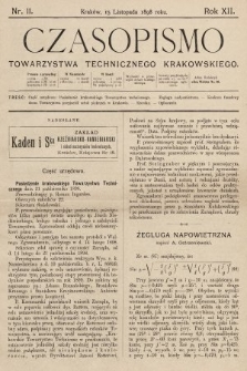 Czasopismo Towarzystwa Technicznego Krakowskiego. 1898, nr 11