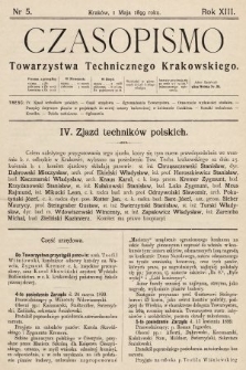 Czasopismo Towarzystwa Technicznego Krakowskiego. 1899, nr 5