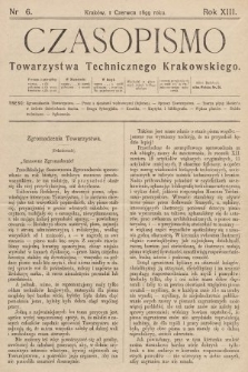 Czasopismo Towarzystwa Technicznego Krakowskiego. 1899, nr 6