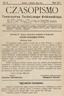 Czasopismo Towarzystwa Technicznego Krakowskiego. 1899, nr 8