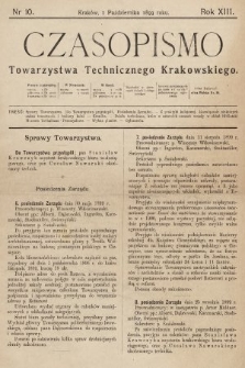 Czasopismo Towarzystwa Technicznego Krakowskiego. 1899, nr 10