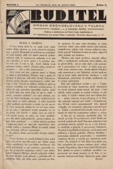 Buditel : orgán Čechoslováků v Polsku. 1928, č. 7
