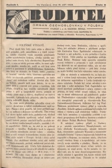 Buditel : orgán Čechoslováků v Polsku. 1928, č. 9