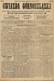 Gwiazda Górnoszlązka : pismo ludowe, poświęcone sprawom politycznym, spółecznym i oświacie. 1892, nr 17