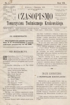 Czasopismo Towarzystwa Technicznego Krakowskiego. 1893 [całość]