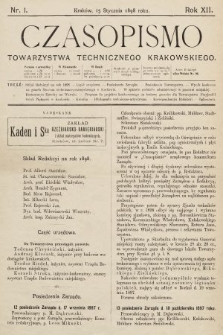 Czasopismo Towarzystwa Technicznego Krakowskiego. 1898 [całość]