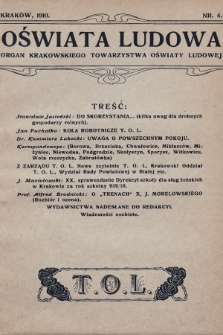 Oświata Ludowa : organ Krakowskiego Towarzystwa Oświaty Ludowej. 1910, nr 4