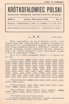Krótkofalowiec Polski : miesięcznik poświęcony krótkofalarstwu polskiemu. 1929, nr 9