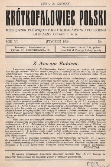 Krótkofalowiec Polski : miesięcznik poświęcony krótkofalarstwu polskiemu : oficjalny organ P.Z.K. 1934, nr 1