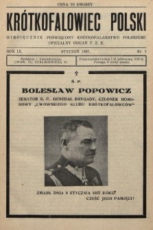 Krótkofalowiec Polski : miesięcznik poświęcony krótkofalarstwu polskiemu : oficjalny organ P.Z.K. 1937, nr 1