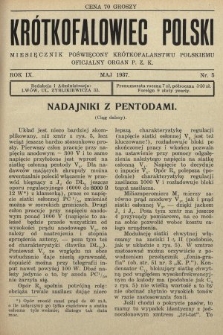 Krótkofalowiec Polski : miesięcznik poświęcony krótkofalarstwu polskiemu : oficjalny organ P.Z.K. 1937, nr 5