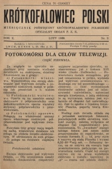 Krótkofalowiec Polski : miesięcznik poświęcony krótkofalarstwu polskiemu : oficjalny organ P.Z.K. 1938, nr 2