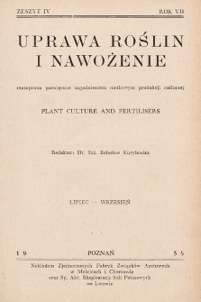 Uprawa Roślin i Nawożenie. 1935, nr 4