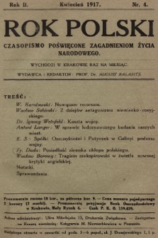Rok Polski : czasopismo poświęcone zagadnieniom życia narodowego. 1917, nr 4
