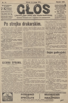 Głos („Naprzód”). Organ centralny polskiej partyi socyalno-demokratycznej. 1914, nr 44 [nakład pierwszy skonfiskowany]