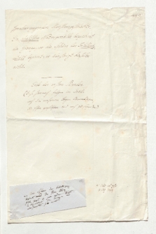 Abschrift des Endes des ersten Bandes des Kosmos mit einer aufgeklebten Notiz Humboldts (Ansetzungssachtitel von Bearbeiter/in)