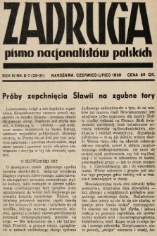 Zadruga : pismo nacjonalistów polskich. 1939, nr 6-7