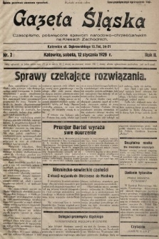 Gazeta Śląska : czasopismo poświęcone sprawom narodowo-chrześcijańskim na Kresach Zachodnich. 1929, nr 2