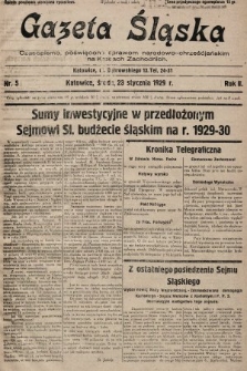 Gazeta Śląska : czasopismo poświęcone sprawom narodowo-chrześcijańskim na Kresach Zachodnich. 1929, nr 5