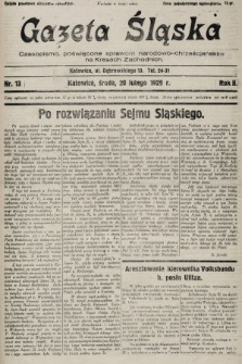 Gazeta Śląska : czasopismo poświęcone sprawom narodowo-chrześcijańskim na Kresach Zachodnich. 1929, nr 13