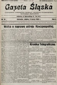 Gazeta Śląska : czasopismo poświęcone sprawom narodowo-chrześcijańskim na Kresach Zachodnich. 1929, nr 16