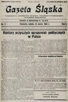 Gazeta Śląska : czasopismo poświęcone sprawom narodowo-chrześcijańskim na Kresach Zachodnich. 1929, nr 17