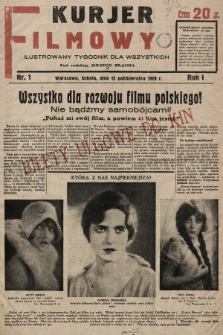 Kurjer Filmowy : ilustrowany tygodnik dla wszystkich. 1929, nr 1