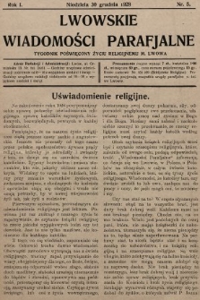 Lwowskie Wiadomości Parafialne : tygodnik poświęcony życiu religijnemu m. Lwowa. 1928, nr 5