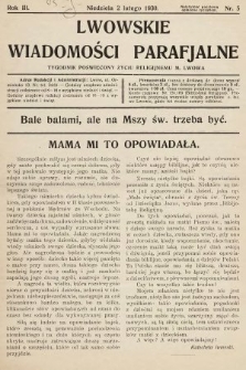 Lwowskie Wiadomości Parafialne : tygodnik poświęcony życiu religijnemu m. Lwowa. 1930, nr 5