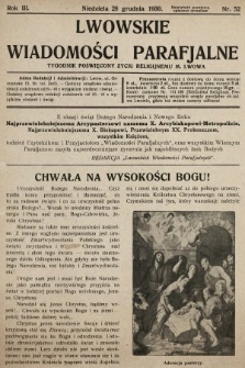 Lwowskie Wiadomości Parafialne : tygodnik poświęcony życiu religijnemu m. Lwowa. 1930, nr 52