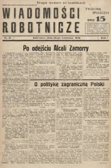 Wiadomości Robotnicze : tygodnik społeczny. 1936, nr 10 (wydanie drugie po konfiskacie)