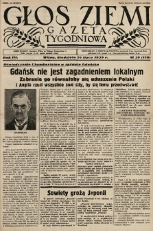 Głos Ziemi : gazeta tygodniowa. 1939, nr 29