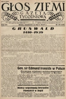Głos Ziemi : gazeta tygodniowa. 1939, nr 30