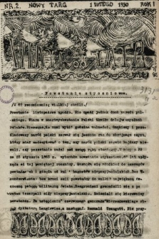Wiatr od Tatr. 1930, nr 2