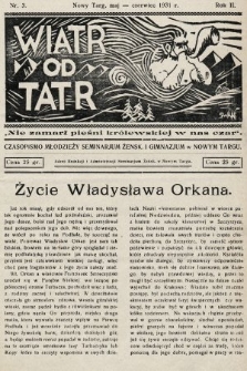 Wiatr od Tatr : czasopismo młodzieży Seminarium Żeńsk. i Gimnazjum w Nowym Targu. 1931, nr 3
