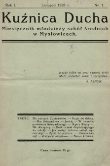 Kuźnica Ducha : miesięcznik młodzieży szkół średnich. 1928, nr 1