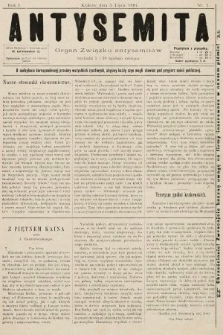 Antysemita : organ Związku Antysemitów. 1897, nr 3