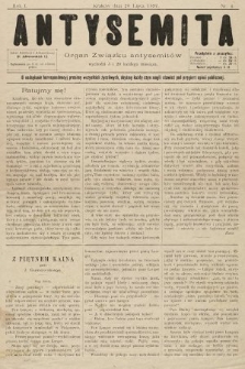 Antysemita : organ Związku Antysemitów. 1897, nr 4