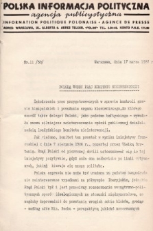 Polska Informacja Polityczna : agencja publicystyczna = Information Politique Polonaise : agence de presse. 1937, nr 11 (50)