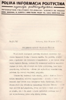 Polska Informacja Polityczna : agencja publicystyczna = Information Politique Polonaise : agence de presse. 1937, nr 13 (52)