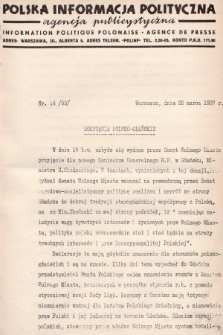 Polska Informacja Polityczna : agencja publicystyczna = Information Politique Polonaise : agence de presse. 1937, nr 14 (53)