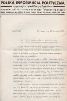 Polska Informacja Polityczna : agencja publicystyczna = Information Politique Polonaise : agence de presse. 1937, nr 17 (56)