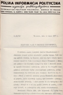 Polska Informacja Polityczna : agencja publicystyczna = Information Politique Polonaise : agence de presse. 1937, nr 26 (65)