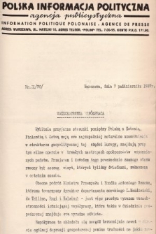 Polska Informacja Polityczna : agencja publicystyczna = Information Politique Polonaise : agence de presse. 1937, nr 31 (70)