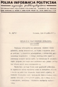 Polska Informacja Polityczna : agencja publicystyczna = Information Politique Polonaise : agence de presse. 1937, nr 32 (71)